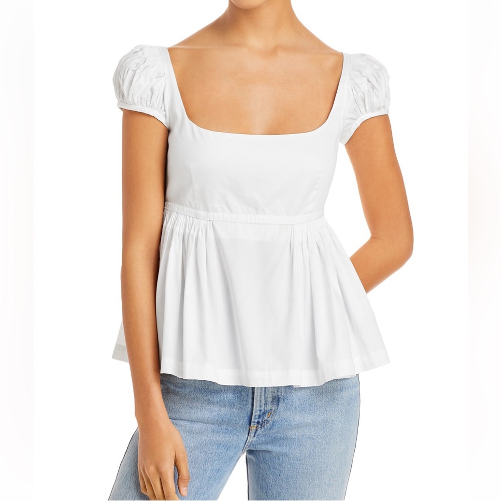 Rebecca Taylor Puff Cap Sleeve White Blouse. Pre-Owned.